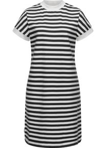 Ragwear Damen Shirtkleid "Katchi Stripes", schwarz, Basic, Gr. L, Material: 80% Baumwolle (Bio), 20% Polyester (recycelt), Kleider, Lässiges