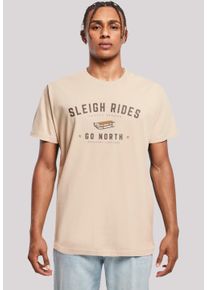 F4NT4STIC Herren T-Shirt "Schlittenfahren Weihnachten Christmas", beige, casual, Gr. XXL, Obermaterial: 100% Baumwolle, Shirts, Weihnachten,