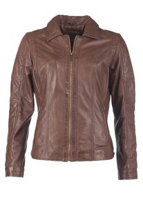JCC Damen Lederjacke "31024019", braun, Gr. S, Obermaterial 100% Leder, Lamm / Futter 65% Polyester; 35% Baumwolle / Ärmelfutter: 100% Polyester,