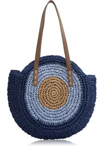 Damen Schultertasche "Mallorca", Collezione Alessandro, blau, Papierstroh, Taschen, aus Papier