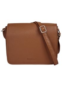 Bruno Banani Damen Umhängetasche, braun, Leder, unifarben, leicht glänzend, Taschen, echt Leder