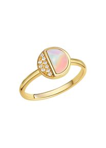 Vivance Damen Fingerring "925-Sterling Silber vergoldet", 052 (16,6), Silber 925 (Sterlingsilber), gelb, Silber 925 (Sterlingsilber), Fingerringe