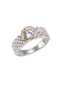Vivance Damen Fingerring "925 Silber zweifarbig Zirkonia weiß", 056 (17,8), Silber 925 (Sterlingsilber), bunt, Silber 925 (Sterlingsilber),