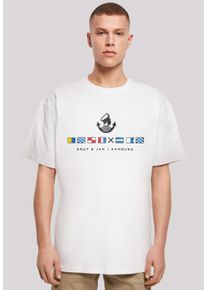 F4NT4STIC Herren T-Shirt "Oversized T-Shirt Seglerfahnen Knut & Jan Hamburg", weiß, casual, Gr. XXL, Obermaterial: 100% Baumwolle, Shirts, Print