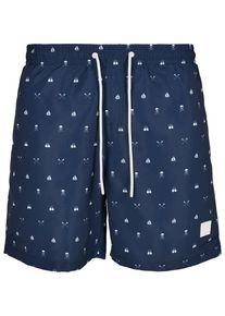 Urban Classics Herren Badeshorts "Urban Classics Herren Pattern Swim Shorts", blau, Gr. XXL, 100% Polyester, Badehosen