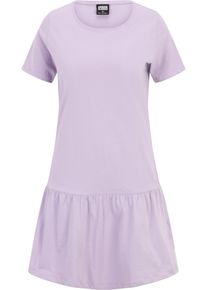 Urban Classics Damen Shirtkleid "Urban Classics Damen Ladies Valance Tee Dress", lila, klassisch, Gr. 4XL, unifarben, 100% Baumwolle, Kleider
