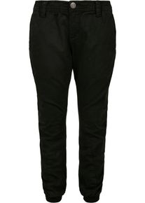 Urban Classics Jungen Stoffhose "Urban Classics Herren Boys Stretch Jogging Pants", schwarz, Gr. 122, unifarben, 98% Baumwolle, 2% Elasthan, Hosen