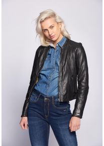 Maze Damen Lederjacke "Smaragd", schwarz, Gr. XL, Obermaterial: 100% Schafsleder / Futter: 100% Polyester, Jacken