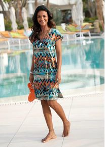 Damen Sommerkleid "Sommerkleid", bunt, Gr. 36, bedruckt, gemustert, mehrfarbig, 96% Viskose, 4% Elasthan, Kleider