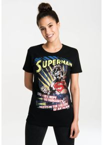 logoshirt Damen T-Shirt "Superman – The Last Hope", schwarz, casual, Gr. XXL, bedruckt, 100% Baumwolle, Shirts, mit lizenziertem Originaldesign