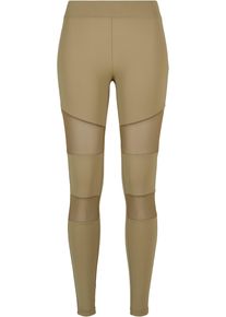 Urban Classics Damen Leggings "Urban Classics Damen Ladies Tech Mesh Leggings", grün, Gr. S, unifarben, 80% Polyamid, 20% Elasthan, Hosen