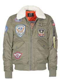 Top Gun Herren Bomberjacke "TG23005", grün, Gr. M, Obermaterial: 100% Polyamid / Futter, Wattierung, Strick, Kunstfell: 100% Polyester, Jacken
