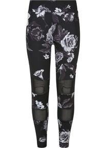 Urban Classics Mädchen Leggings "Urban Classics Damen Girls Tech Mesh AOP Leggings", bunt, Gr. 146, 77% Polyester, 23% Elasthan, Hosen