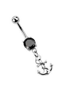 Adelia´s ADELIA ́S Damen Bauchnabelpiercing "Piercing Piercing Bauchnabelpiercing", schwarz, modisch, Chirurgiestahl, Piercings, 316l Stahl Banane - Anhänger
