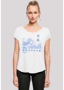 F4NT4STIC Damen T-Shirt "Kanagawa Welle Japan Color", weiß, casual, Gr. XS, Obermaterial: 100% Baumwolle, Shirts, Print