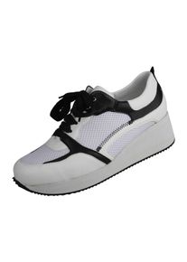 Damen Schnürschuh "Nala", Lei by tessamino, Gr. 35, schwarz-weiß, Kunstfaser, Synthetik, casual, Schuhe, in Weite H