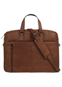 XZONE X-ZONE Damen Aktentasche, braun, Leder, unifarben, Taschen, echt Leder