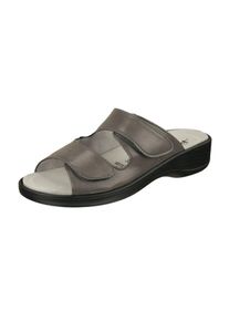 Natural Feet Damen Pantolette "Leonie", Gr. 43, grau, Lederimitat, casual, Schuhe, mit bequemem Fußbett