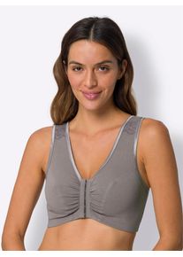 Damen Bügelloser BH, Gr. 90, grau, 95% Baumwolle, 5% Elasthan, BHs