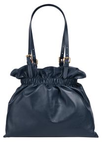 Samantha Look Damen Shopper, blau, Leder, unifarben, Taschen, echt Leder, Made in Italy