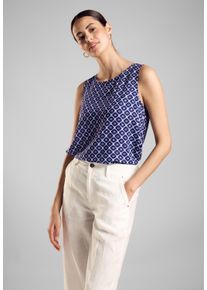 Street One Damen Blusentop, blau, casual, Gr. 40, bedruckt, Stoff, 100% Viskose, Blusen, aus softer Viskose