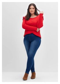 sheego Damen Jeansjeggings "Große Größen", blau, casual, Gr. 44, unifarben, Obermaterial: 81% Baumwolle, 17% Polyester, 2% Elasthan, Jeans, im