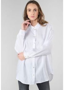 Damen Klassische Bluse "NINET", weiß, Gr. XS, Le Temps Des Cerises, 100% Leinen, Blusen, in klassischem Design