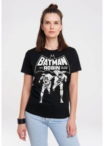 logoshirt Damen T-Shirt "Batman & Robin - Teen Wonder", schwarz, casual, Gr. L, bedruckt, 100% Baumwolle, Shirts, mit trendigem Superhelden-Print