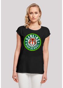 F4NT4STIC Damen T-Shirt "Stranger Things Hawkins Tiger Circle", schwarz, casual, Gr. S, Obermaterial: 100% Baumwolle, Shirts, Premium Qualität