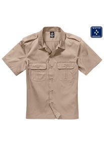 Brandit Herren Langarmhemd "Brandit Herren Short Sleeves US Shirt", beige, Gr. XXL, unifarben, 80% Polyester, 20% Baumwolle, Hemden