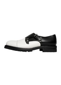 Henry Stevens Herren Slipper "Barkley CDM Businessschuh", Gr. 42, schwarz-weiß, Leder, elegant, Schuhe, Herren Slipper Lederschuhe handgefertigt,