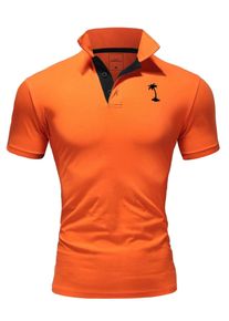 behype Herren Poloshirt "PALMSON", orange, klassisch, Gr. S, unifarben, 100% Baumwolle, Shirts, mit kontrastfarbigen Details