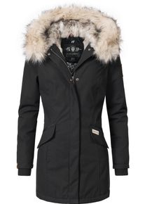 Navahoo Damen Wintermantel "Cristal", schwarz, modisch, Gr. L, Oberstoff: 65% Polyester, 35% Baumwolle, Futter: 100% Polyester, Wattierung: 100%