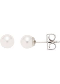 Leonardo Damen Paar Ohrstecker "Ohrringe Almina, 023537", Edelstahl-Perlen, silber, Edelstahl, Perlen, Ohrringe, mit Perle (imitiert)