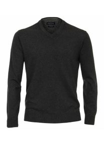 Casamoda Herren Strickpullover "Casamoda Pullover uni", grau, Gr. L, 100% Baumwolle, Pullover