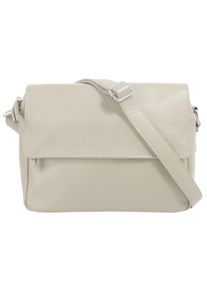 Samantha Look Damen Umhängetasche, grau, Leder, unifarben, Taschen, echt Leder, Made in Italy