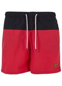 Urban Classics Herren Badeshorts "Urban Classics Herren Block Swim Shorts", rot, Gr. L, 100% Polyamid, Badehosen