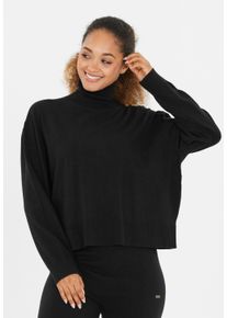 ENDURANCE ATHLECIA ATHLECIA Damen Strickpullover "Dava", schwarz, casual, Gr. 36, unifarben, 52% Viskose, 28% Polyester, 20% Polyamid, Pullover, mit kuschelig-weichem