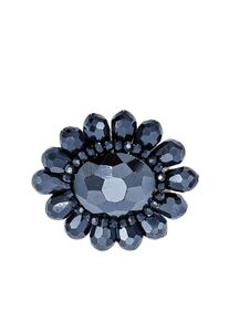 Damen Brosche "Genua", schwarz, Collezione Alessandro, Glas, Broschen, in Blumenform