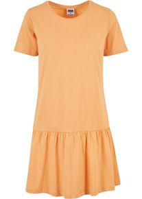 Urban Classics Damen Shirtkleid "Urban Classics Damen Ladies Valance Tee Dress", orange, klassisch, Gr. M, unifarben, 100% Baumwolle, Kleider
