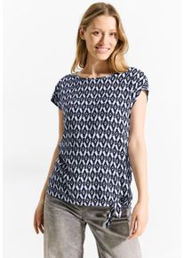 Cecil Damen Kurzarmbluse, weiß, casual, Gr. XXL, bedruckt, Stoff, 100% Viskose, Blusen, aus softer Viskose