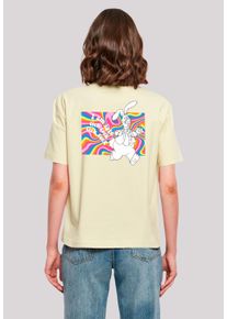 F4NT4STIC Damen T-Shirt "Alice im Wunderland Uhr Hase", gelb, casual, Gr. L, Obermaterial: 100% Baumwolle, Shirts, Premium Qualität, Nostalgie,
