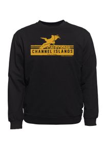 Herren Sweatshirt "CHANNEL ISLANDS", schwarz, casual, Gr. XXL, Ahorn Sportswear, 100% Baumwolle, Sweatshirts, mit modischem Frontprint