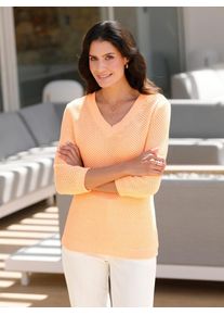 Inspirationen Damen Strickpullover "Pullover", rot, Gr. 36, unifarben, 100% Baumwolle, Pullover