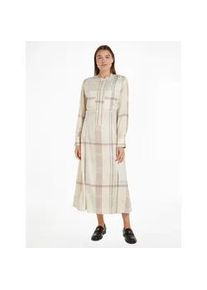 Blusenkleid Tommy Hilfiger "RWB CHECK FLUID MIDI DRESS" Gr. 40, N-Gr, beige (global stp check, s, lemon ice) Damen Kleider im Karodessin