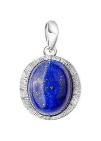 Ketten-Anhänger Vivance "925-Sterling Silber rhodiniert Lapislazuli" Schmuckanhänger Gr. ONE-SIZE, Silber 925 (Sterlingsilber), 1,2 g, weiß (weiß, blau) Damen