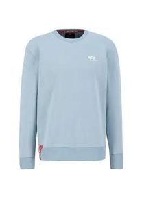 Sweater Alpha Industries "Alpha Industries Men - Sweatshirts Basic Small Logo" Gr. S, bunt (graublau) Herren Sweatshirts