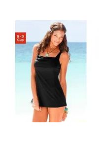 Badekleid Lascana Gr. 42, Cup C, schwarz Damen Badeanzüge mit schönem Druck oder unifarben