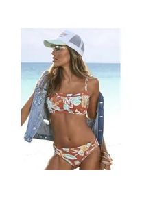 Bustier-Bikini-Top Sunseeker "Suva" Gr. 38, Cup C/D, rot (rostrot, bedruckt) Damen Bikini-Oberteile mit Mesh-Einsatz