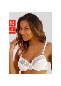 Bügel-BH Nuance Gr. 100, Cup C, weiß (2xweiß) Damen BHs mit schöner Stickereispitze, Dessous